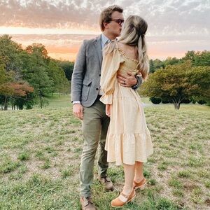 Yellow Gingham Puff Sleeve Dress